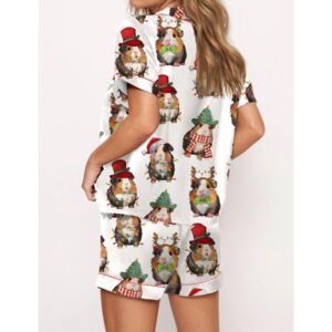 Alternative view of Christmas Guinea Pig Satin Pajama Set For Women