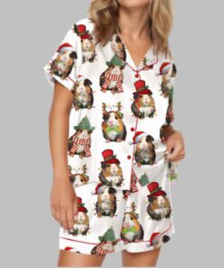 Alternative view of Christmas Guinea Pig Satin Pajama Set