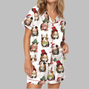 Alternative view of Christmas Guinea Pig Satin Pajama Set