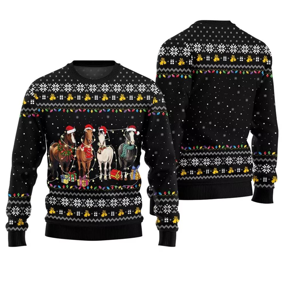 Christmas Horses Ugly Christmas Sweater - Grishko.com
