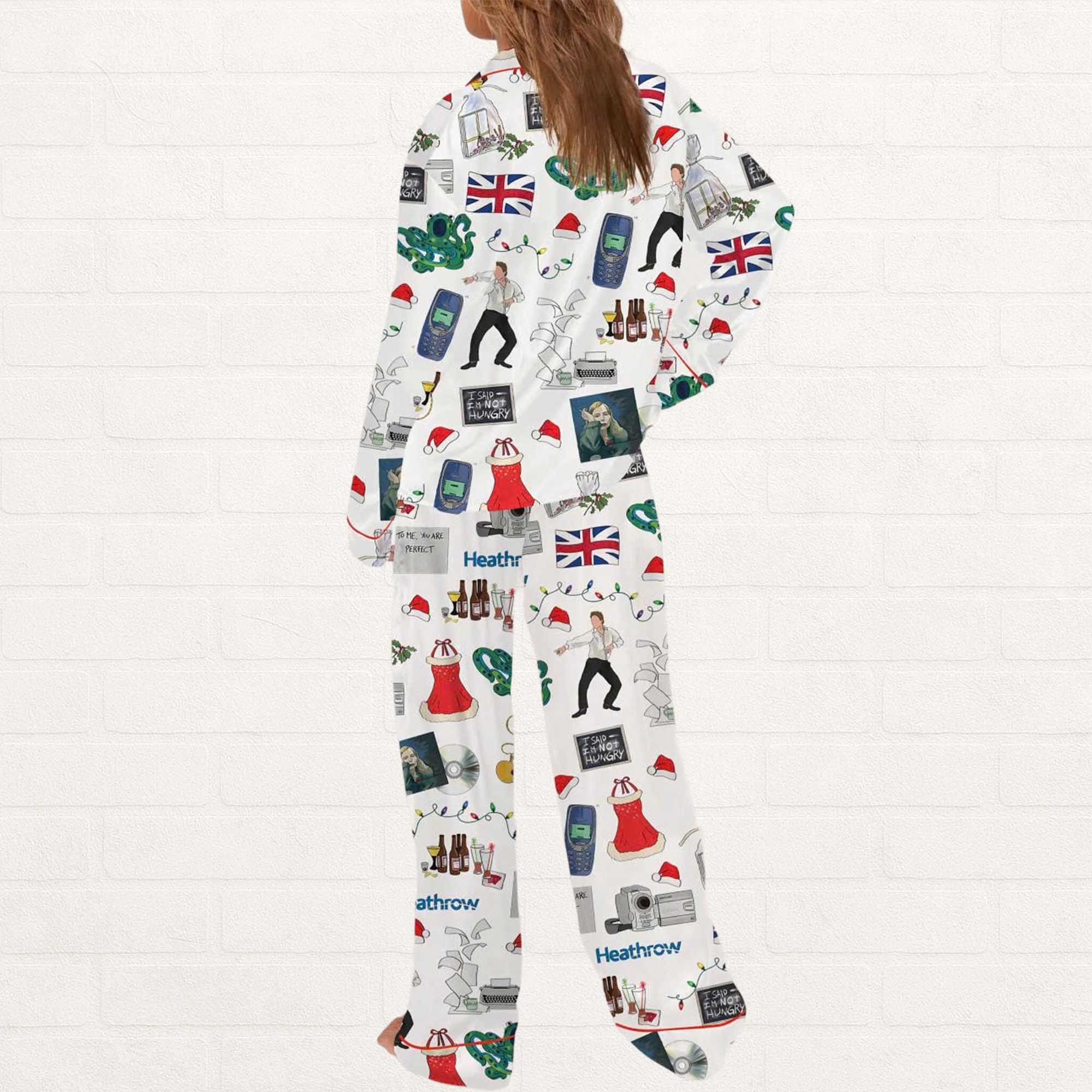 Christmas Love Actually Silky Satin Pajama Set - Image 3