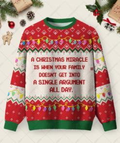 Christmas Miracle Ugly Christmas Fuzzy Fleece Sweatshirt