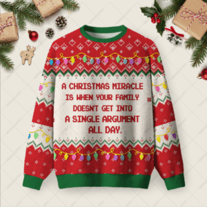 Christmas Miracle Ugly Christmas Fuzzy Fleece Sweatshirt