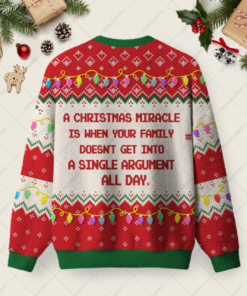 Alternative view of Christmas Miracle Ugly Christmas Fuzzy Fleece Sweatshirt