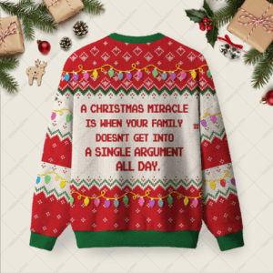 Alternative view of Christmas Miracle Ugly Christmas Fuzzy Fleece Sweatshirt
