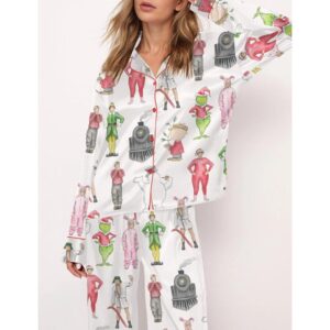 Alternative view of Christmas Movies Satin Pajama Set For Women