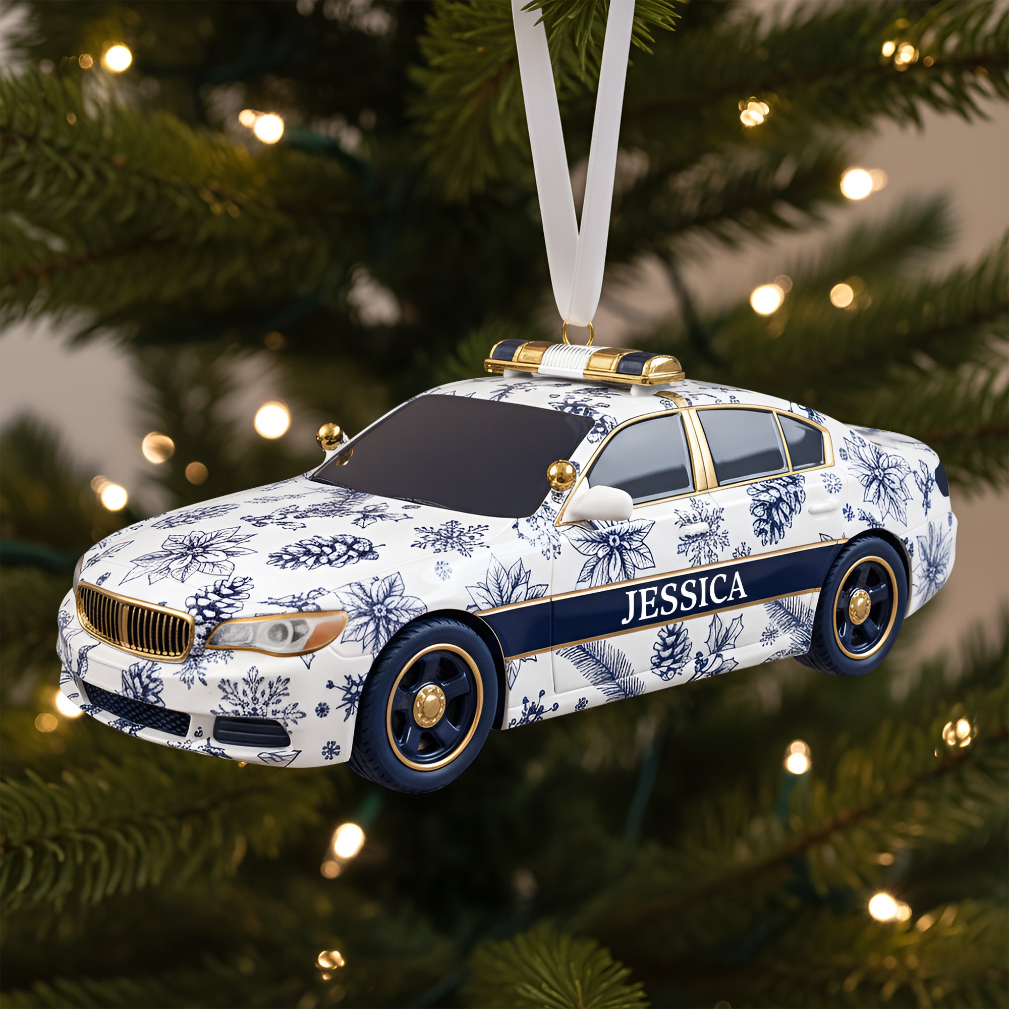 Alternative view of Christmas On Duty Police Car Ornament - Personalized Gifts For Police 02PGLU031025
