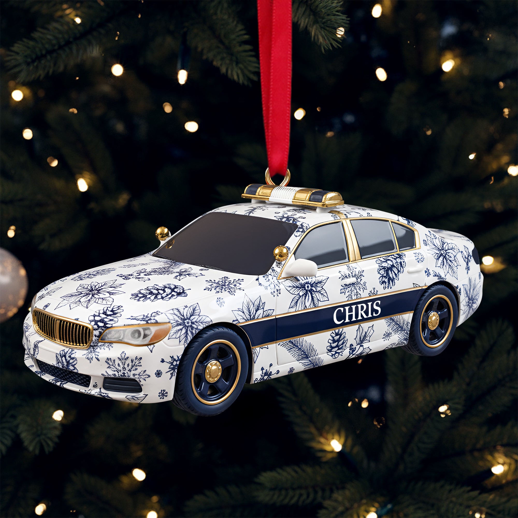 Christmas On Duty Police Car Ornament - Personalized Gifts For Police 02PGLU031025 - Image 4
