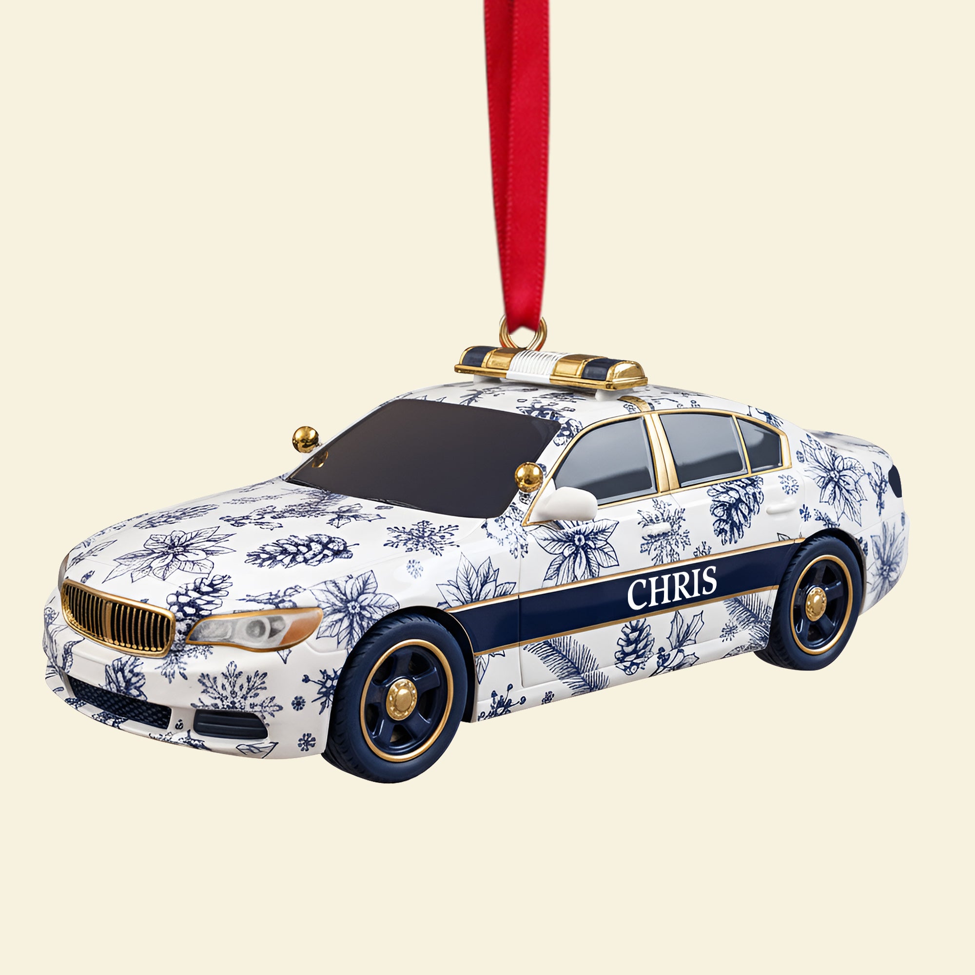 Christmas On Duty Police Car Ornament - Personalized Gifts For Police 02PGLU031025 - Image 5