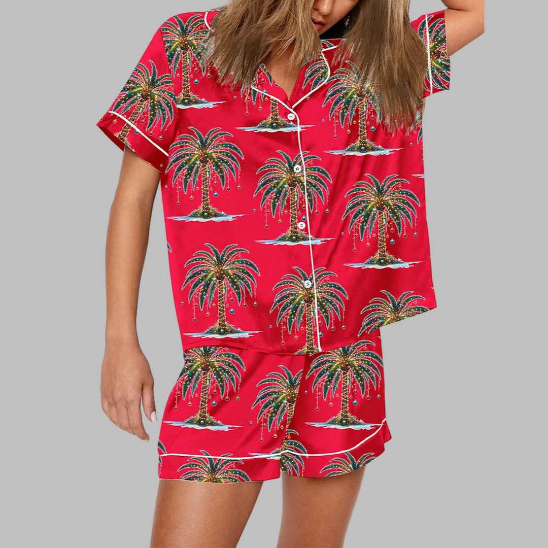 Christmas Palm Tree Pajama Set