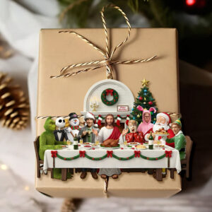 Alternative view of Christmas Party With Jesus Christ Ornament - Personalized For Christians and Classic Christmas Movie Lovers 01QHTI151025