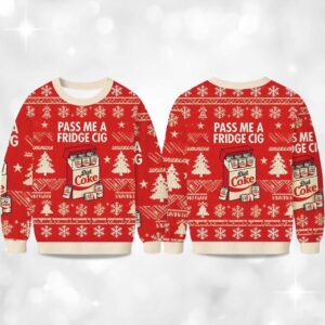 Alternative view of Christmas Pass Me A Fridge Cig Diet Coke Ugly Sweater