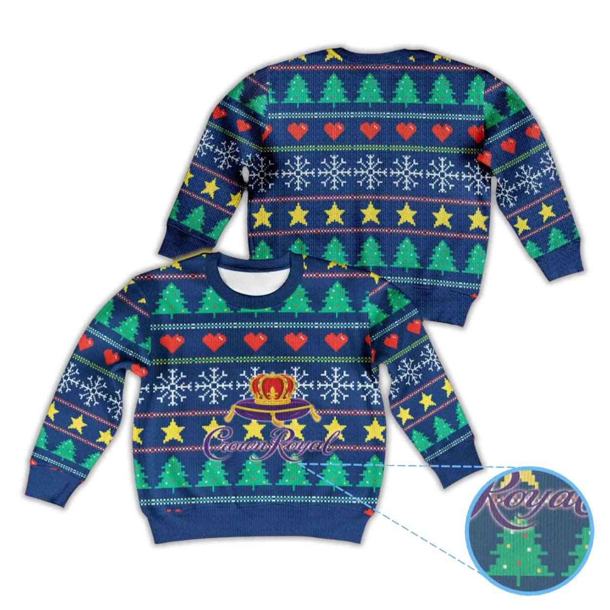 Alternative view of Christmas Pattern Crown Royal Ugly Christmas Sweater