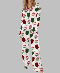 Alternative view of Christmas Pickleball Satin Pajama Set
