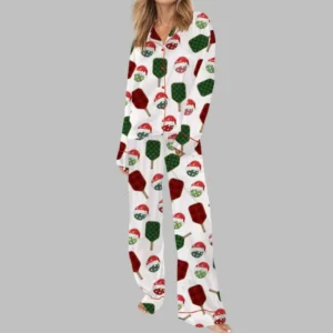 Alternative view of Christmas Pickleball Satin Pajama Set