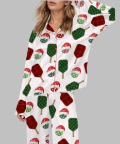 Christmas Pickleball Satin Pajama Set