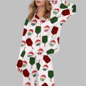 Christmas Pickleball Satin Pajama Set