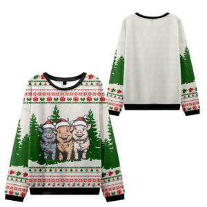 Alternative view of Christmas Pigs Ugly Sweater 2025 Christmas - Grishko.com