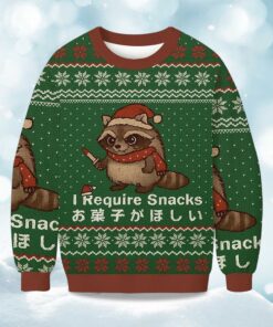 Christmas Raccoons Need Snacks Funny Ugly Sweater