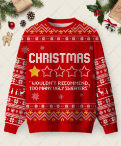 Christmas Review Ugly Christmas Fuzzy Fleece Sweatshirt