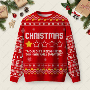 Christmas Review Ugly Christmas Fuzzy Fleece Sweatshirt