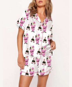 Christmas Santa Champagne Pajama Set