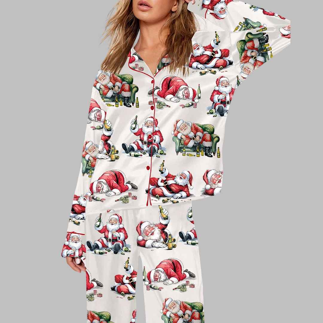 Christmas Santa Drink Beer Pajama Set