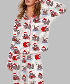 Christmas Santa Moo Deng Pajama Set