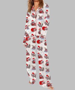 Alternative view of Christmas Santa Moo Deng Pajama Set