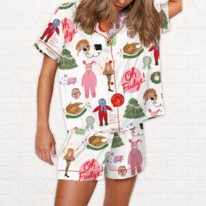 Christmas Story Silky Satin Pajama Set