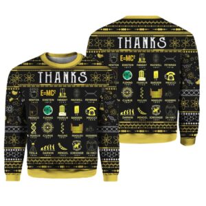 Alternative view of Christmas Thanks Science Ugly Christmas Sweater - Grishko.com