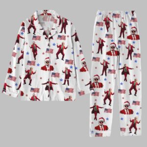 Alternative view of Christmas Trump Dancing Pajamas Set