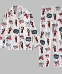 Alternative view of Christmas Trump Dancing Trump Vance Pajamas Set