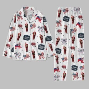 Alternative view of Christmas Trump Dancing Trump Vance Pajamas Set