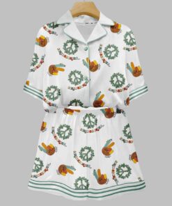 Alternative view of Christmas Turkey Peace On Earth Art Print Pajama Set