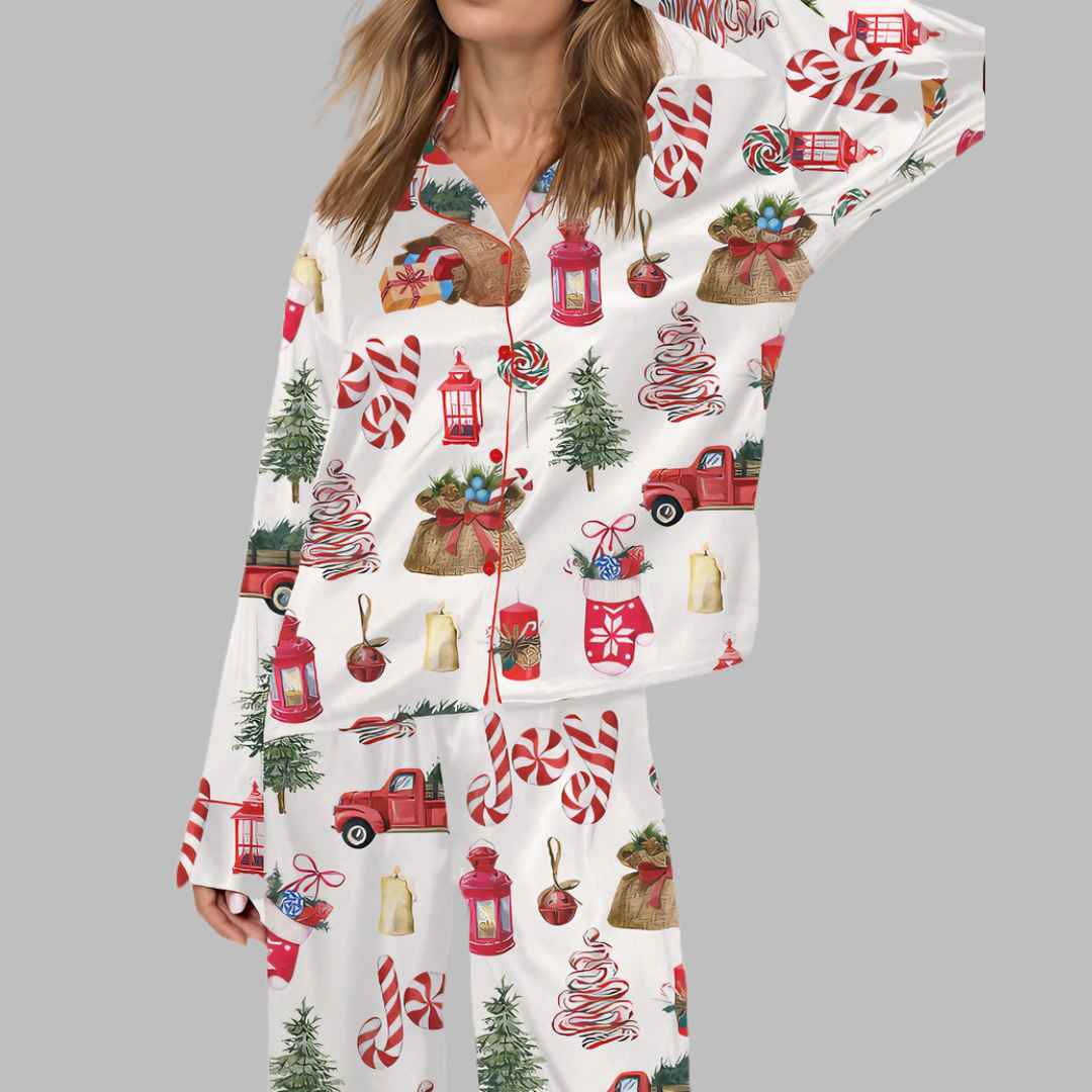 Christmas Winter Satin Pajama Set