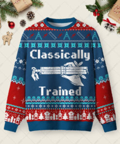 Classically Trained Ugly Christmas Fuzzy Fleece Sweatshirt