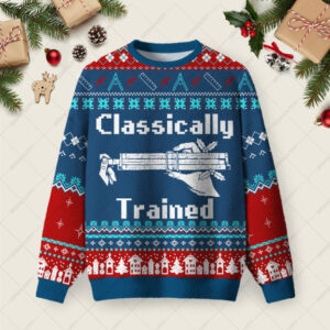Classically Trained Ugly Christmas Fuzzy Fleece Sweatshirt