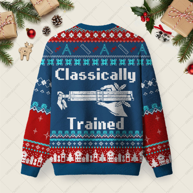 Alternative view of Classically Trained Ugly Christmas Fuzzy Fleece Sweatshirt