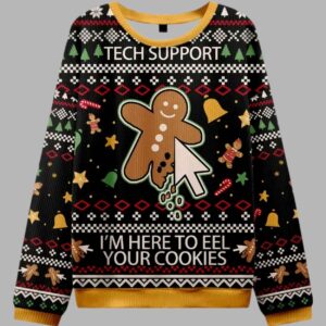 Click On The Gingerbread Man Christmas Ugly Sweater - gullprint.com