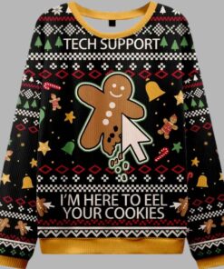 Alternative view of Click On The Gingerbread Man Christmas Ugly Sweater