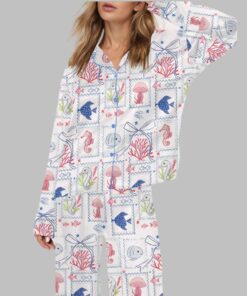 Coastal Aesthetic Satin Pajama Set
