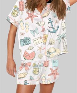Alternative view of Coastal Coquette Seashell Summer Vibes Beach Pajama Set