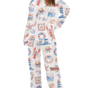 Alternative view of Coastal Coquette Summer Pajama Set For Women