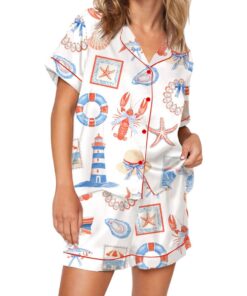 Coastal Coquette Summer Pajama Set For Women