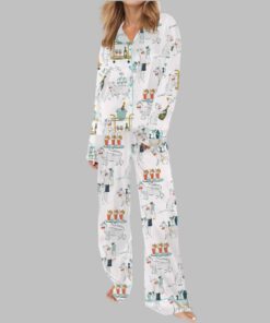 Alternative view of Cocktail Cats Satin Pajama Set