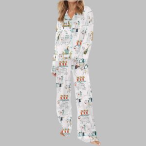 Alternative view of Cocktail Cats Satin Pajama Set