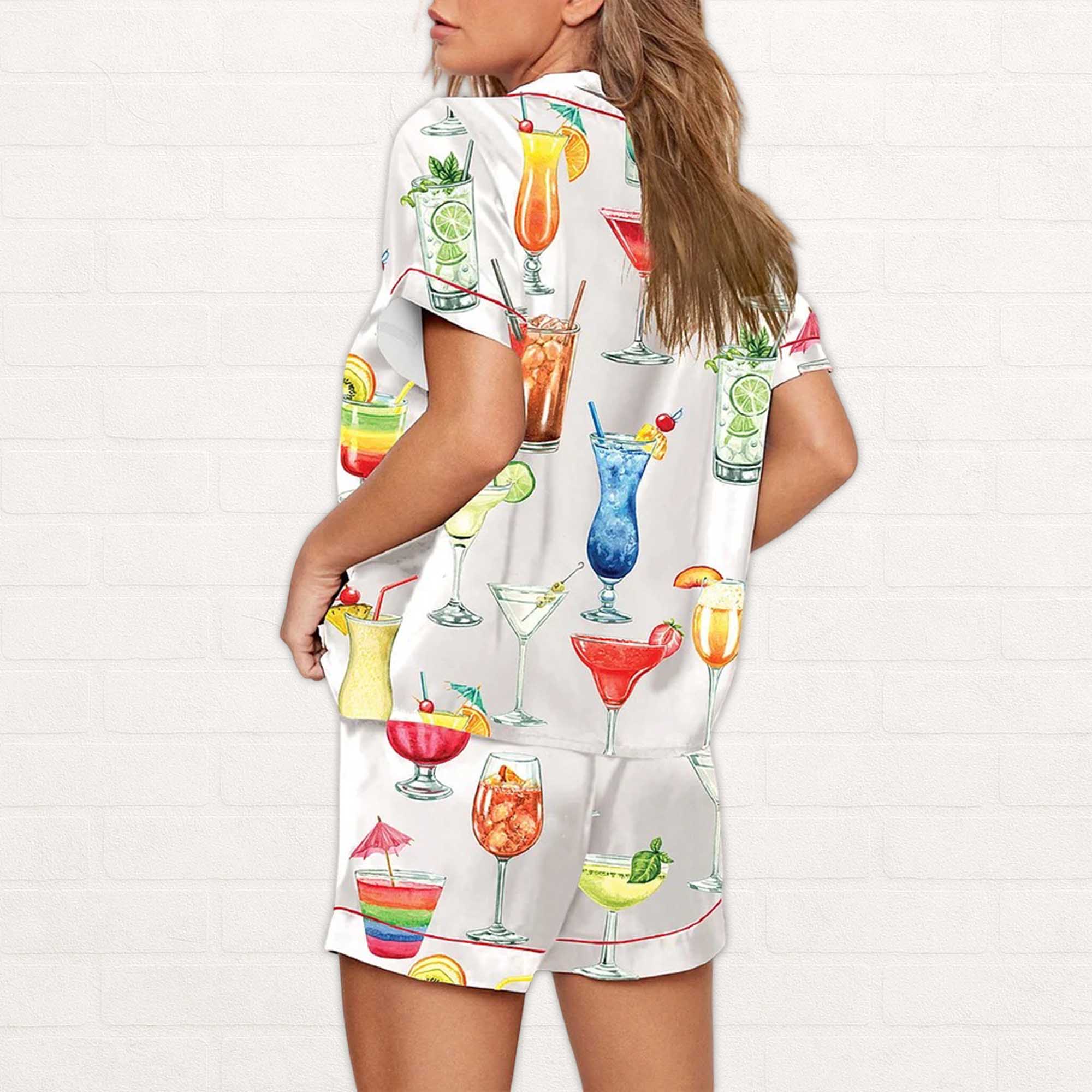 Cocktails Drinking Pajama Set For Women - Image 3