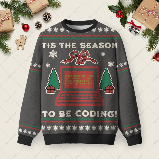 Coding Christmas Ugly Christmas Fuzzy Fleece Sweatshirt