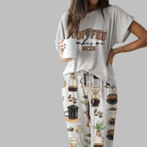 Coffee Lovers Art Casual Pajama Set